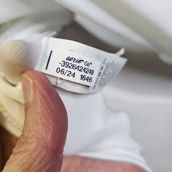 OFFLINE By Aerie White Real Me Long Sleeve Polo T-Shirt Size Medium - Picture 7 of 12